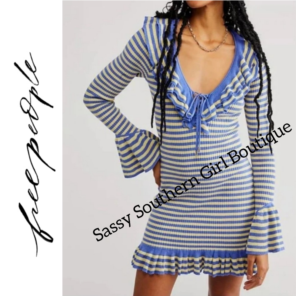 ⭐🆕Free People Rare striped sailor mini dress